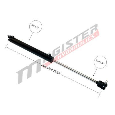 Image showing  4 in. Bore x 8 in. ASAE Stroke Ag Clevis Hydraulic Cylinder