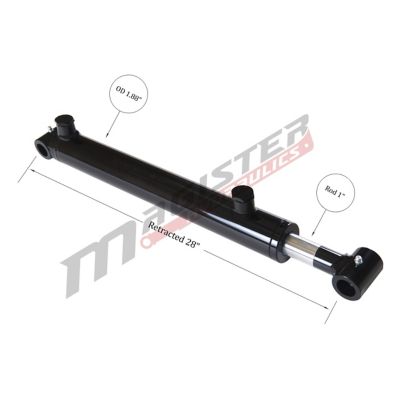 Image showing  1.5 in. Bore x 20 in. Stroke Cross Tube Hydraulic Cylinder