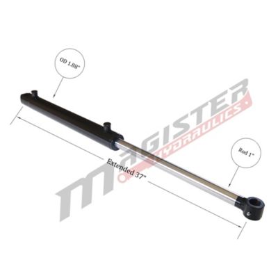 Image showing  1.5 in. Bore x 14 in. Stroke Tang Hydraulic Cylinder