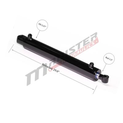 Image showing  3 in. Bore x 20 in. Stroke Tang Hydraulic Cylinder