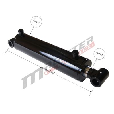 Image showing  5 in. Bore x 18 in. Stroke Cross Tube Hydraulic Cylinder