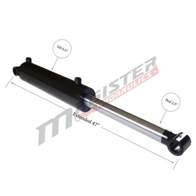 Image showing  5 in. Bore x 18 in. Stroke Cross Tube Hydraulic Cylinder