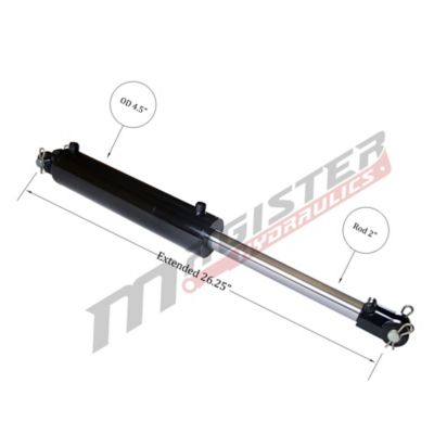 Image showing  4 in. Bore x 8 in. Stroke Clevis Hydraulic Cylinder