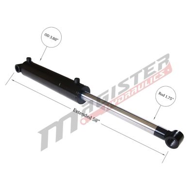 Image showing  3.5 in. Bore x 24 in. Stroke Cross Tube Hydraulic Cylinder