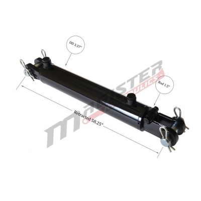 Image showing  3 in. Bore x 48 in. Stroke Clevis Hydraulic Cylinder