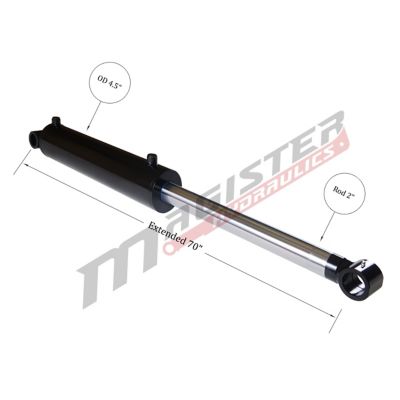 Image showing 3 th Magister Hydraulics 4 in. Bore x 30 in. Stroke Cross Tube Hydraulic Cylinder