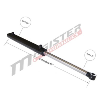 Image showing  2.5 in. Bore x 20 in. Stroke Tang Hydraulic Cylinder