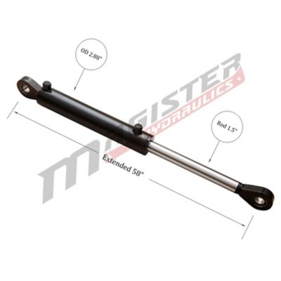 Image showing  2.5 in. Bore x 24 in. Stroke Swivel Eye Hydraulic Cylinder