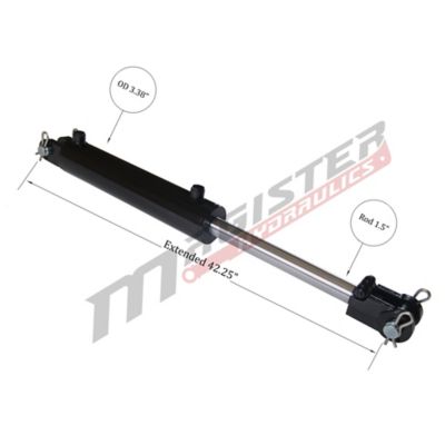 Image showing  3 in. Bore x 16 in. Stroke Clevis Hydraulic Cylinder