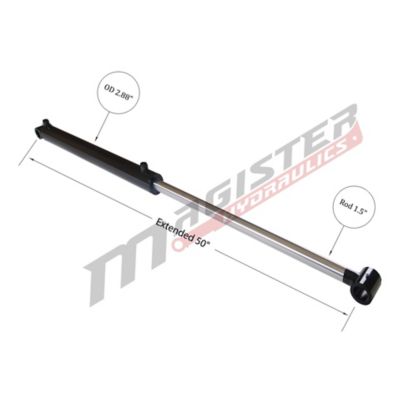 Image showing  2.5 in. Bore x 18.25 in. Stroke Loader Hydraulic Cylinder