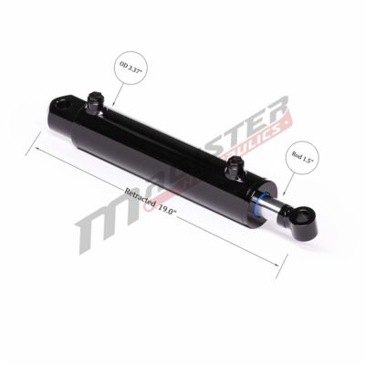 Image showing  3 in. Bore x 10 in. Stroke Tang Hydraulic Cylinder