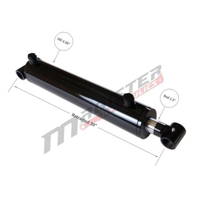 Image showing  3 in. Bore x 22 in. Stroke Cross Tube Hydraulic Cylinder