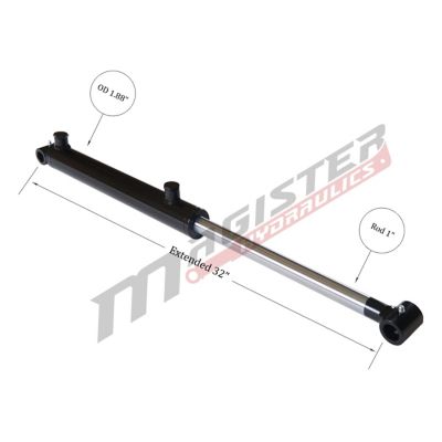 Image showing 3 th Magister Hydraulics 1.5 in. Bore x 12 in. Stroke Cross Tube Hydraulic Cylinder