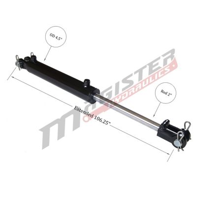 Image showing 3 th Magister Hydraulics 4 in. Bore x 48 in. Stroke Clevis Hydraulic Cylinder