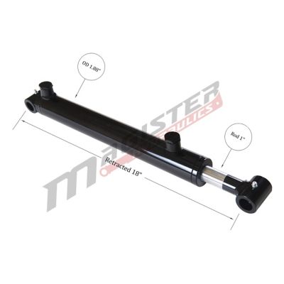 Image showing  1.5 in. Bore x 10 in. Stroke Cross Tube Hydraulic Cylinder