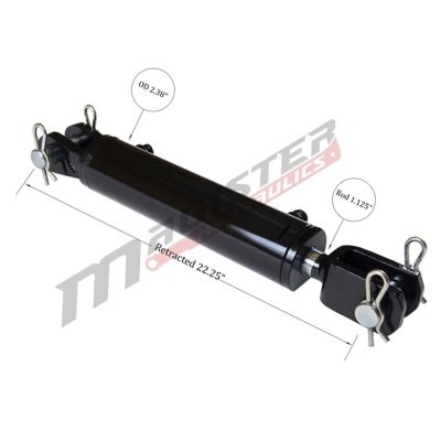 Image showing  2 in. Bore x 12 in. Stroke Ag Clevis Hydraulic Cylinder