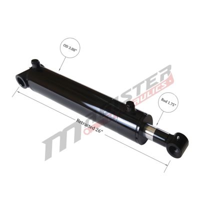 Image showing  3.5 in. Bore x 16 in. Stroke Cross Tube Hydraulic Cylinder
