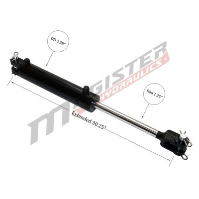 Image showing  3 in. Bore x 10 in. Stroke Ag Clevis Hydraulic Cylinder