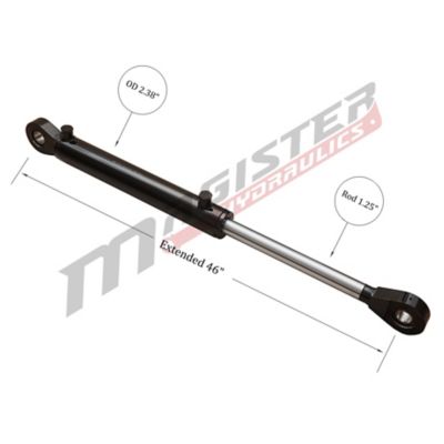 Image showing  2 in. Bore x 18 in. Stroke Swivel Eye Hydraulic Cylinder