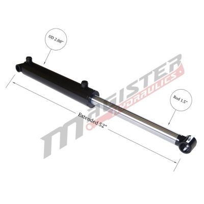 Image showing 3 th Magister Hydraulics 2.5 in. Bore x 22 in. Stroke Cross Tube Hydraulic Cylinder