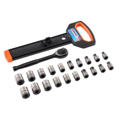 JobSmart 3/8 in. Drive SAE/Metric Assorted Socket Set with Rack, 21 pc.