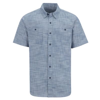 Blue Mountain Men's Stretch Larkin Chambray Short-Sleeve Button-Down Shirt