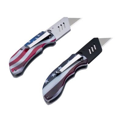 Image showing  US Flag Folding Utility Knives, 2 pk.