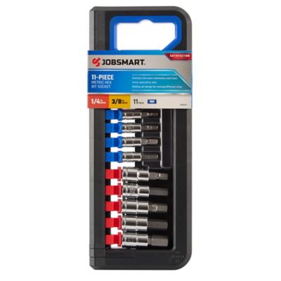 JobSmart 1/4 in. and 3/8 in. Drive Metric Hex Bit Socket Set, 11 pc.