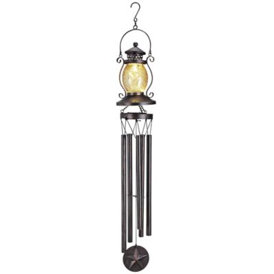 Red Shed Glass Lantern Solar Windchime