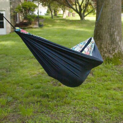 Image showing  7 x 10 x ft Blue Deluxe Portable Hammock