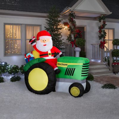 Image showing Airblown J Deere Tractor with Santa Scene