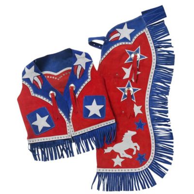 Tough1 Galloping Horse & Stars Premium Youth Chap and Vest Set