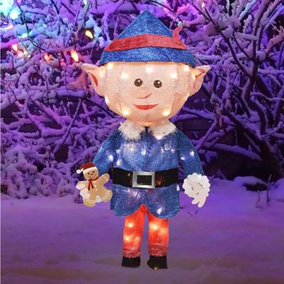 Image showing PreLit LED Yard Art Boy Elf