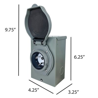 Image showing  30 Amp Generator Power Inlet Box with 25 ft. Extension Cord