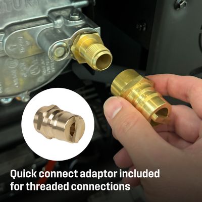 Image showing  15-Foot Natural Gas Hose with Adapter, 3/4-Inch Diameter, For Tri Fuel Generators