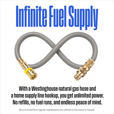 Image showing 5 th Westinghouse 15-Foot Natural Gas Hose with Adapter, 3/4-Inch Diameter, For Tri Fuel Generators