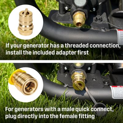 Image showing  25-Foot Natural Gas Hose with Adapter, 1/2-Inch Diameter, For Tri Fuel Generators