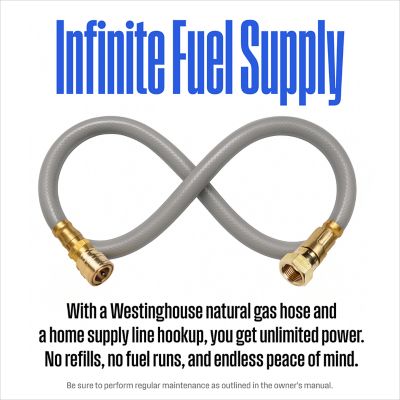 Image showing 5 th Westinghouse 25-Foot Natural Gas Hose with Adapter, 1/2-Inch Diameter, For Tri Fuel Generators