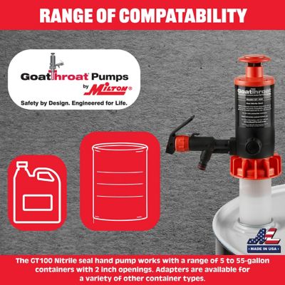 Image showing 8 th GoatThroat Pumps Hand-Operated Nitrile Drum Pump