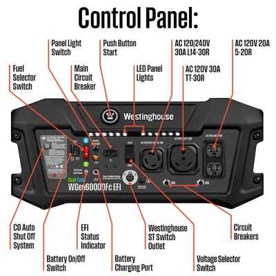 Image showing  7,500/6,000-Watt Dual-Fuel Portable EFI Generator, Remote Electric Start, CO Sensor