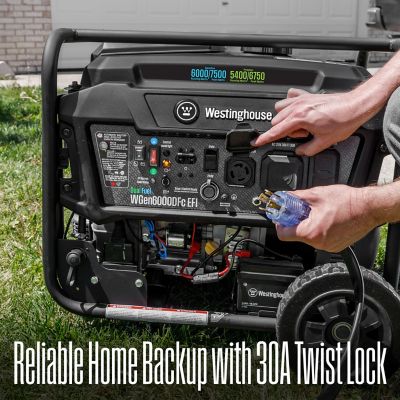 Image showing 5 th Westinghouse 7,500/6,000-Watt Dual-Fuel Portable EFI Generator, Remote Electric Start, CO Sensor
