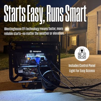 Image showing  12,500/9,500-Watt Dual-Fuel Portable EFI Generator, Gas/Propane, CO Sensor