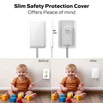 Image showing  Slim Multi Power Strip 3-AC Outlets, 1 USB-A and 1 USB-C Ports Charging Extension with Outlet Cover Flat Plug