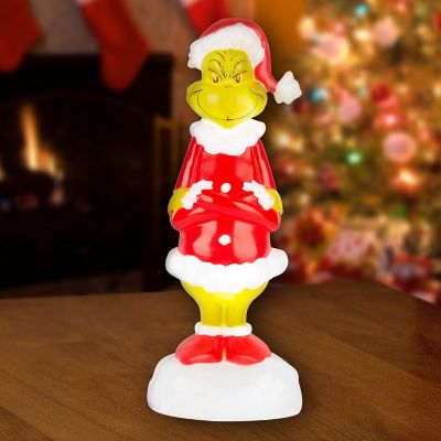 Image showing Lighted Blow Mold Decor-Grinch with Santa Suit