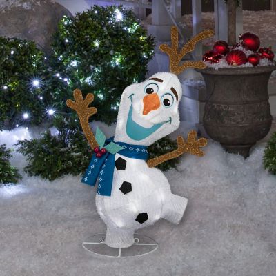 Image showing Holiday Shimmering Magic Tinsel Yard Sculpture-Olaf