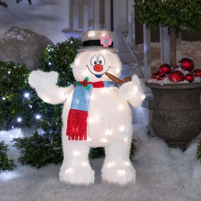 Image showing Holiday Tinsel Yard Sculpture-Frosty with Pipe