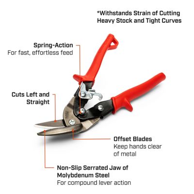 Image showing  WISS 9-1/4 in. Offset Left Cut Aviation Snips