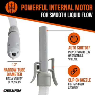 Image showing  Fuel Transfer Pump with Auto-Shutoff Nozzle, 2.4 GPM Flow Rate, 51 in. Hose & 3 Fuel Adapters