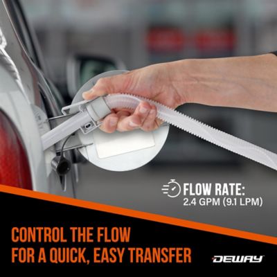 Image showing 5 th Deway Fuel Transfer Pump with Auto-Shutoff Nozzle, 2.4GPM Flow Rate, 51 in. Hose & 3 Fuel Adapters