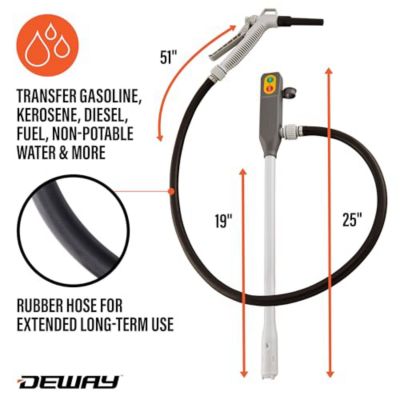 Image showing  Fuel Transfer Pump, 3.2 GPM, 51 in. Rubber Hose, Hand Trigger, Battery Powered, Gas/Diesel/Water